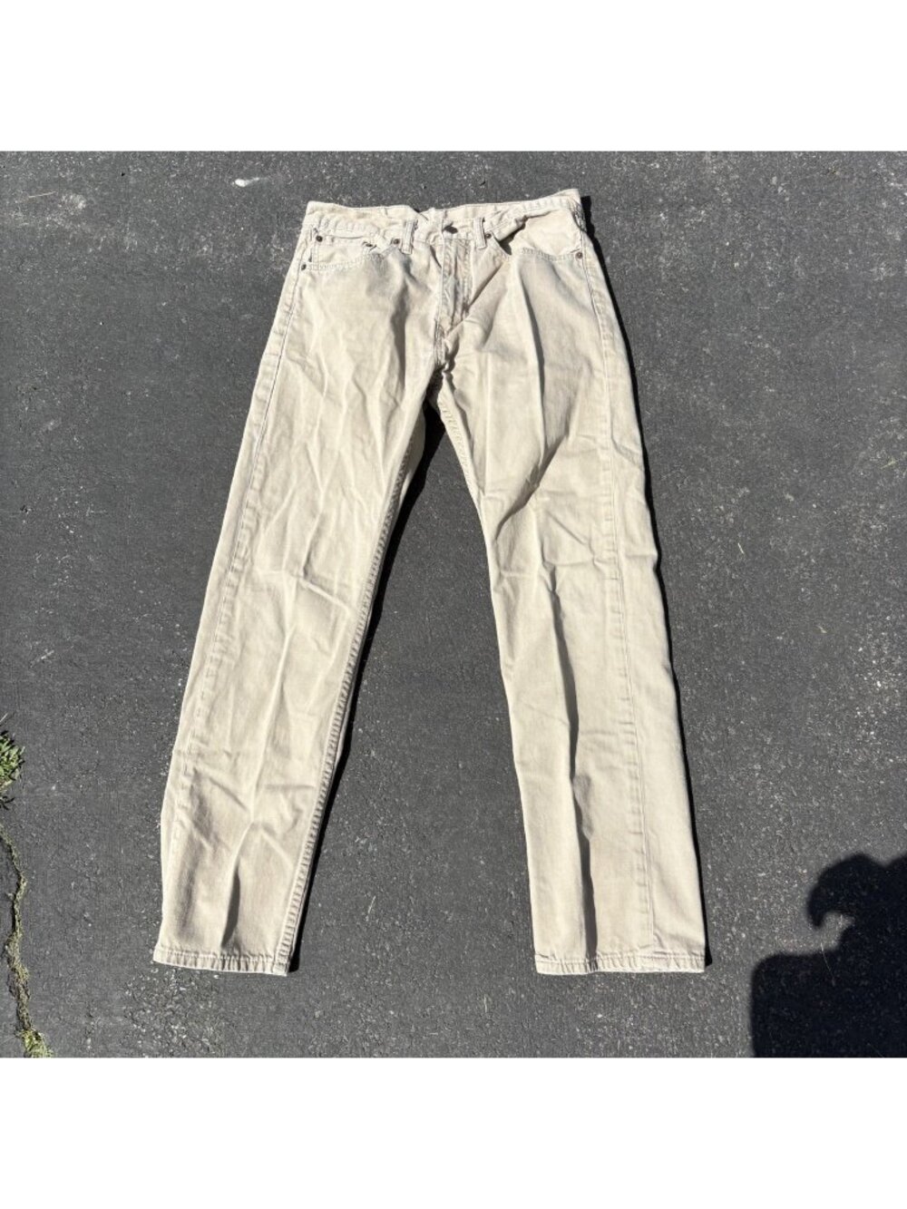 Levis 505 Straight Fit Khaki Jeans W32 L32 Mens Classic Cotton Denim